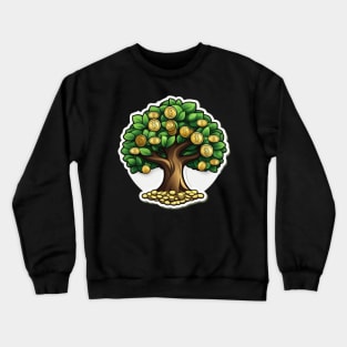 golden coins money grows on trees Crewneck Sweatshirt